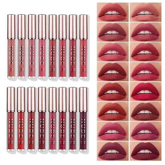16 Pcs Matte Liquid Lipstick Makeup Set Velvety Long Lasting Liquid Lipstick - Picture 1 of 7